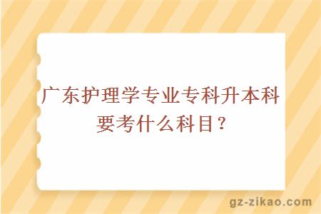 广东护理学专业专科升本科要考什么科目？