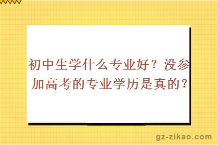 初中生学什么专业好？没参加高考的专业学历是真的？