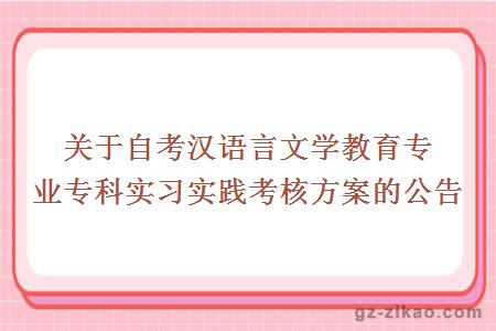 关于自考汉语言文学教育专业专科实习实践考核方案的公告