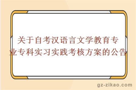 关于自考汉语言文学教育专业专科实习实践考核方案的公告