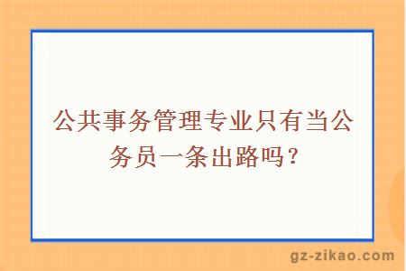 公共事务管理专业只有当公务员一条出路吗？