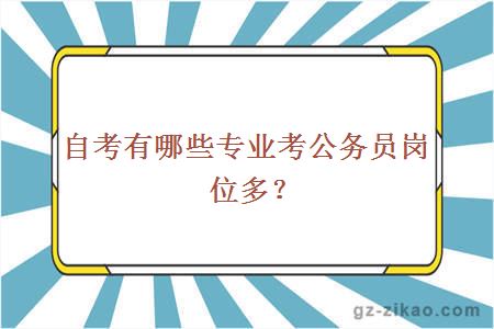 自考有哪些专业考公务员岗位多？