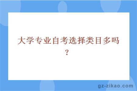 大学专业自考选择类目多吗？