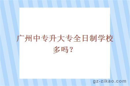 广州中专升大专全日制学校多吗？