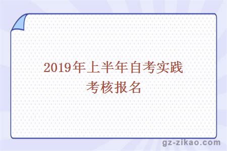 2019年上半年自考实践考核报名