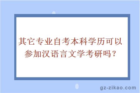 其它专业自考本科学历可以参加汉语言文学考研吗？