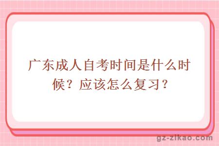 广东成人自考时间是什么时候？应该怎么复习？