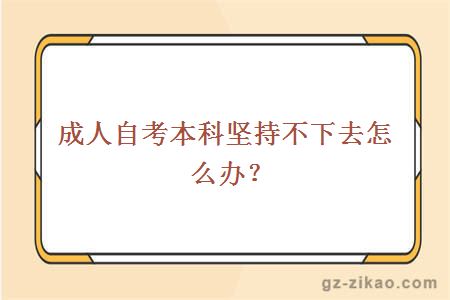 成人自考本科坚持不下去怎么办