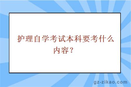 护理自学考试本科要考什么内容