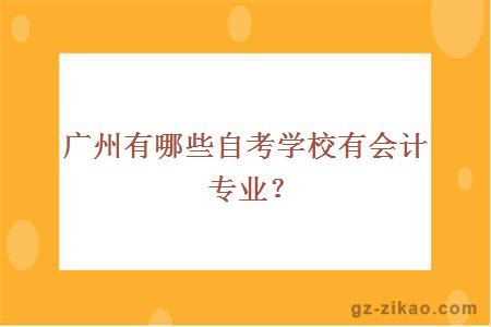 广州有哪些自考学校有会计专业？