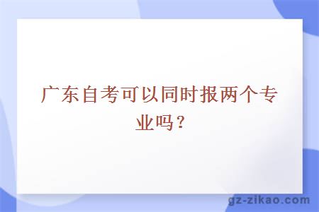 广东自考可以同时报两个专业吗