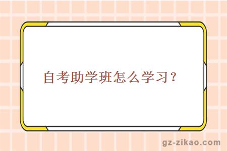 自考助学班怎么学习？