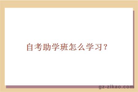 自考助学班怎么学习