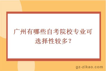 广州有哪些自考院校专业可选择性较多？