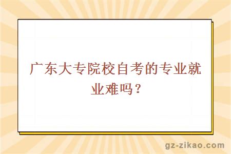 广东大专院校自考的专业就业难吗？