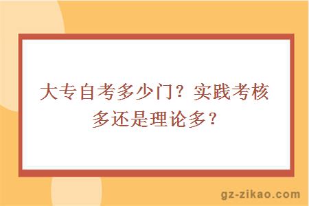 大专自考多少门？实践考核多还是理论多？