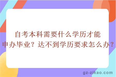 自考本科需要什么学历才能申办毕业