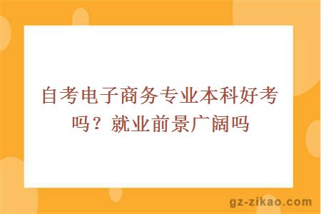 自考电子商务专业本科好考吗