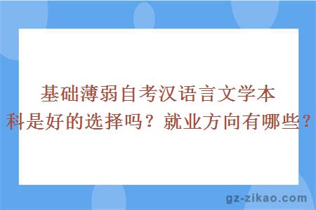 基础薄弱自考汉语言文学本科是好的选择吗