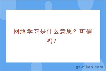 网络学习是什么意思