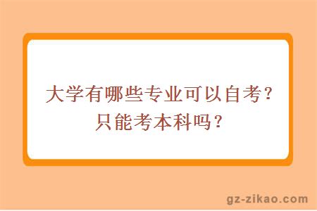 大学有哪些专业可以自考？只能考本科吗？