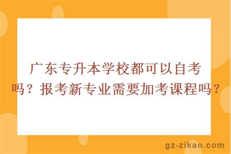 广东专升本学校都可以自考吗