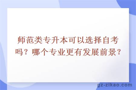 师范类专升本可以选择自考吗