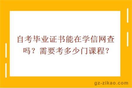 自考毕业证书能在学信网查吗