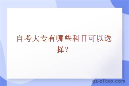 自考大专有哪些科目可以选择