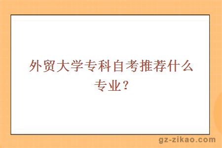 外贸大学专科自考推荐什么专业？