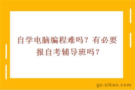 自学电脑编程难吗？有必要报自考辅导班吗？