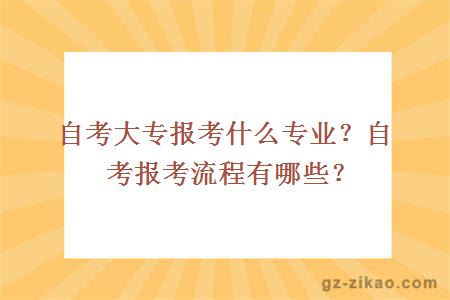 自考大专报考什么专业？自考报考流程有哪些？