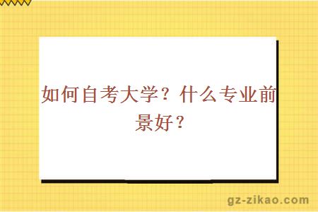 如何自考大学？什么专业前景好？
