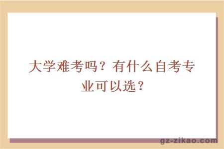 大学难考吗？有什么自考专业可以选？