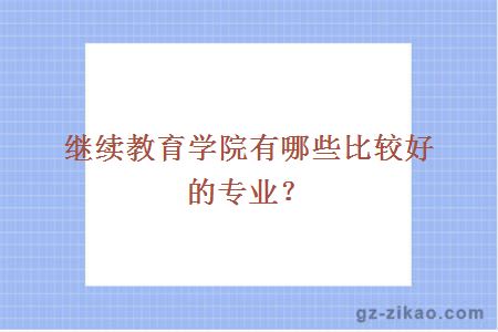 继续教育学院有哪些比较好的专业？