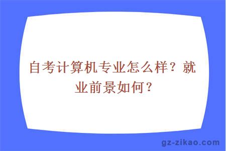 自考计算机专业怎么样？就业前景如何？