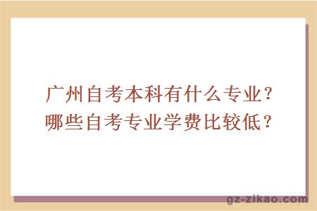 广州自考本科有什么专业？哪些自考专业学费比较低？