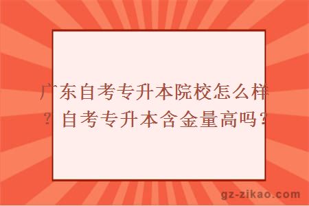 广东自考专升本院校怎么样？自考专升本含金量高吗？