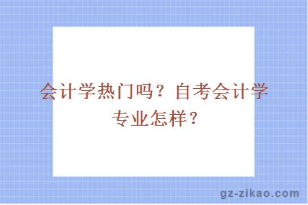 会计学热门吗？自考会计学专业怎样？