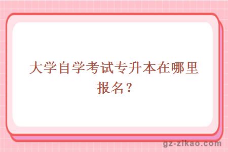 大学自学考试专升本在哪里报名？