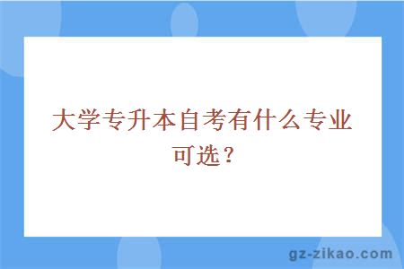 大学专升本自考有什么专业可选？