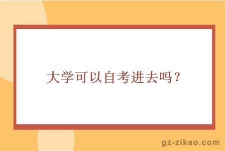 大学可以自考进去吗？