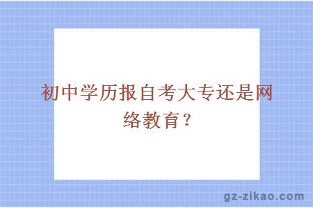 初中学历报自考大专还是网络教育？