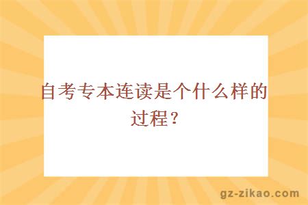 自考专本连读是个什么样的过程？