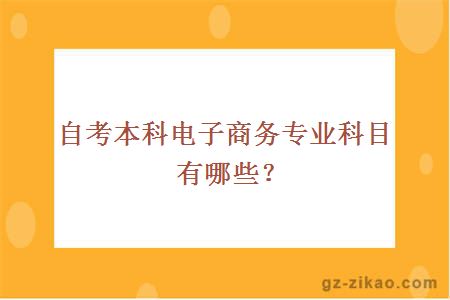 自考本科电子商务专业科目有哪些？