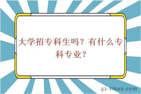 大学招专科生吗？有什么专科专业？