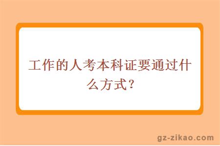 工作的人考本科证要通过什么方式？