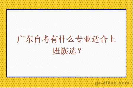 广东自考有什么专业适合上班族选？