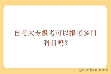 自考大专报考可以报考多门科目吗？