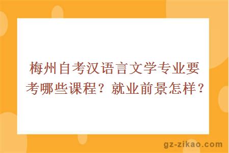 梅州自考汉语言文学专业要考哪些课程？就业前景怎样？